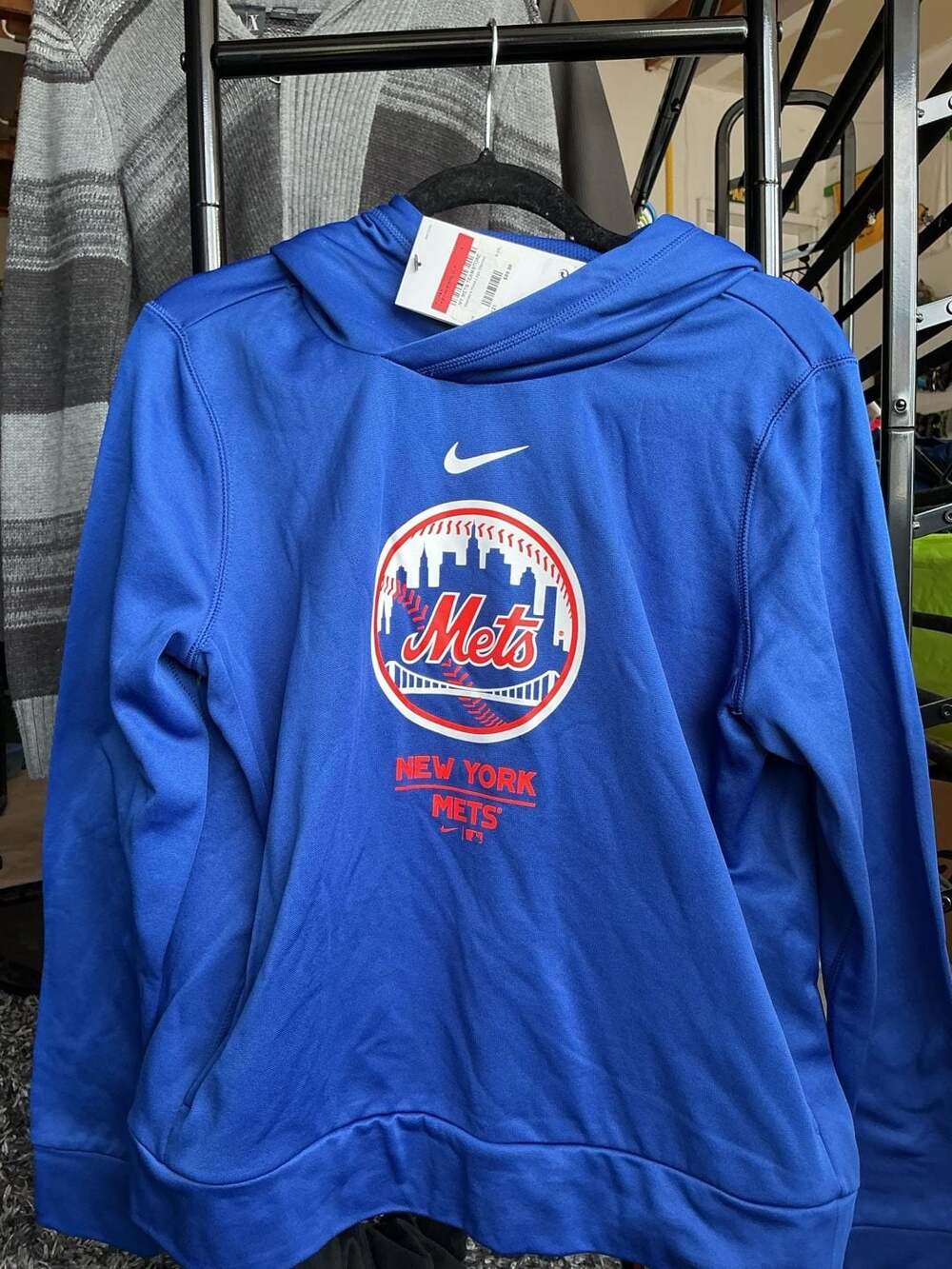Nike NY Mets Teamstore Women's Hood-Logo Stacked Royal Hoodie Women’s Large
